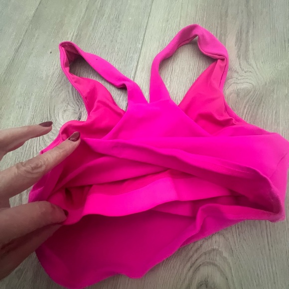 Women's Pink V-Neck Crop Top - Picture 5 of 5